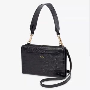 NWOT Calpak Black Croc Wallet Bag